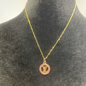 Louis Vuitton zipper pull - authentic- on 18” sterling silver chain